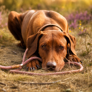Magyar Vizsla mit Unikat Hundeleine